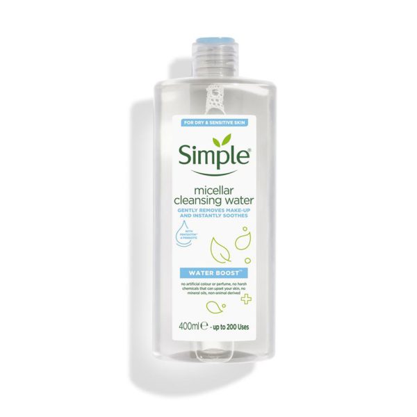 میسلار واتر سیمپل مدل WATER BOOST مخصوص پوست خشک و حساس simple micellar water