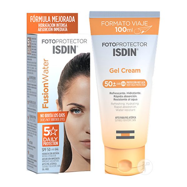 ضد افتاب فیوژن واتر و ژل کرم ایزدین ISDIN FUSION WATER AND GEL CREAM SPF 50