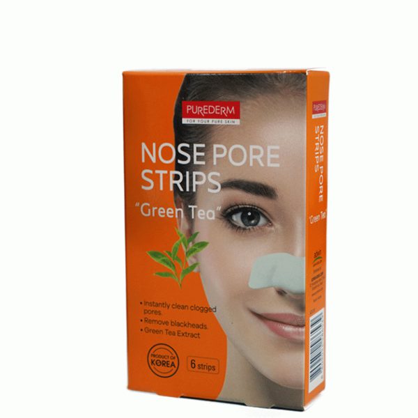 چسب پاک کننده بینی چای سبز پیوردرم Purederm Green Tea Nose Pore Strips 6 Strips