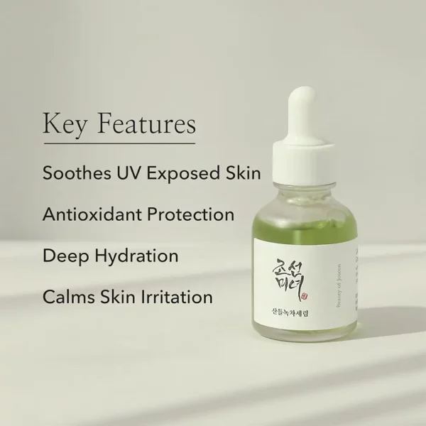 سرم چای سبز و پنتول بیوتی اف جوسان آبرسان و ضدالتهاب Beauty of Joseon Calming Serum Green Tea & Panthenol - Image 3