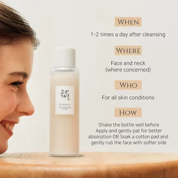 تونر درخشان کننده شیرِ برنج بیوتی اف جوسان Beauty of Joseon Glow Replenishing Rice Milk Toner - Image 6