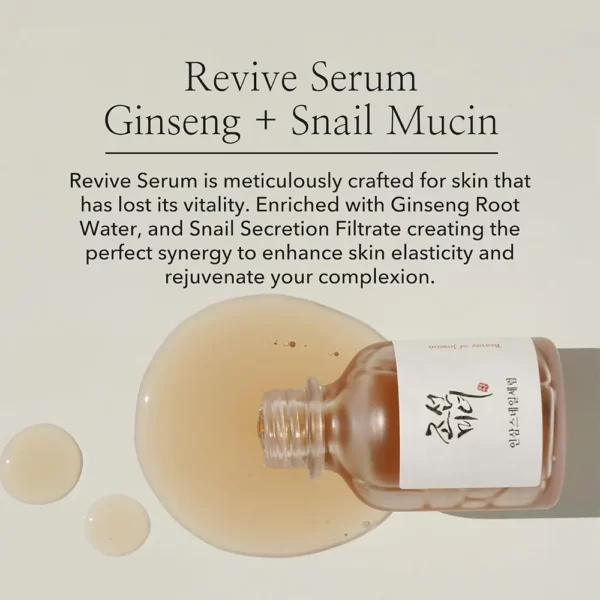 سرم جینسینگ و موسین حلزون بیوتی اف جوسان ترمیم و بازسازی کننده Beauty of Joseon Repair Serum Ginseng Snail Mucin - Image 2