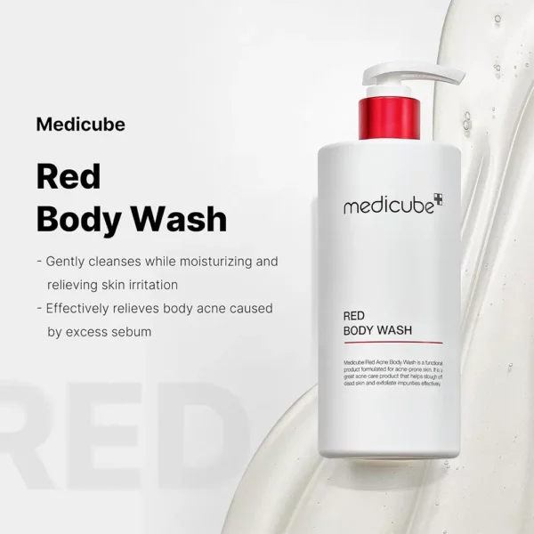 شوینده بدن ضد آکنه قرمز مدی کیوب Medicube Red Acne Body Wash - Image 2