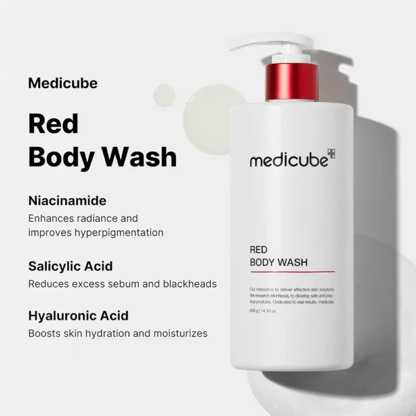 شوینده بدن ضد آکنه قرمز مدی کیوب Medicube Red Acne Body Wash - Image 4