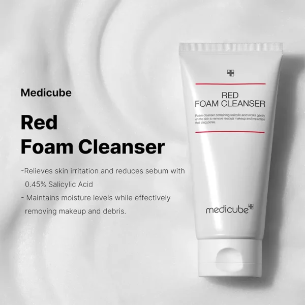 فوم پاک کننده سالیسیلیک اسید مدی کیوب Medicube Red Foam Cleanser - Image 2
