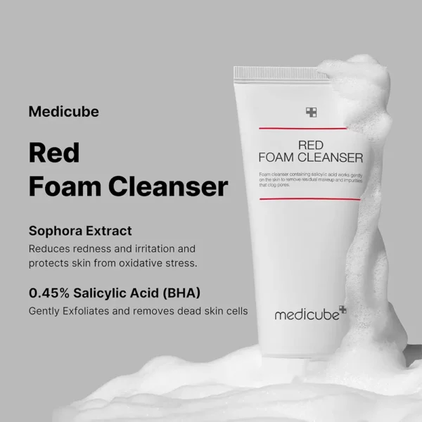 فوم پاک کننده سالیسیلیک اسید مدی کیوب Medicube Red Foam Cleanser - Image 3