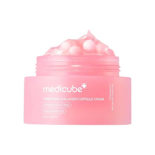 کرم کپسولی کلاژن و PDRN مدی‌ کیوب روشن کننده و ضد چروک Medicube PDRN Pink Collagen Capsule Cream