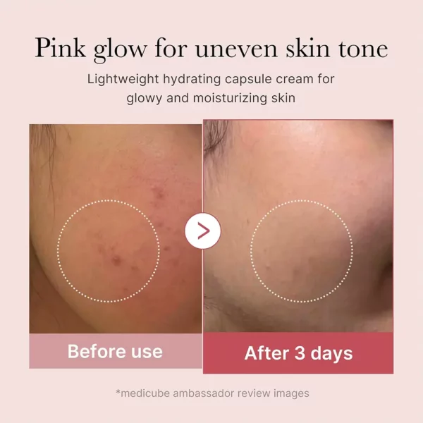کرم کپسولی کلاژن و PDRN مدی‌ کیوب روشن کننده و ضد چروک Medicube PDRN Pink Collagen Capsule Cream - Image 4