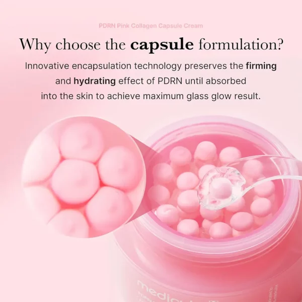 کرم کپسولی کلاژن و PDRN مدی‌ کیوب روشن کننده و ضد چروک Medicube PDRN Pink Collagen Capsule Cream - Image 5