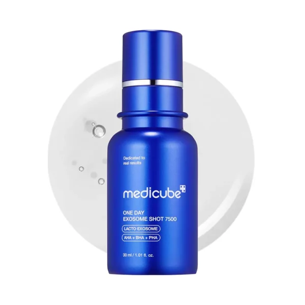 آمپول اگزوزم شات 7500 مدی کیوب لایه بردار و کنترل منافذ Medicube One Day Exosome Shot Pore Ampoule