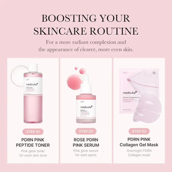 تونر صورتی سیکا و PDRN مدی کیوب روشن کننده و تسکین دهنده MEDICUBE PDRN Pink Cica Soothing Toner - Image 5